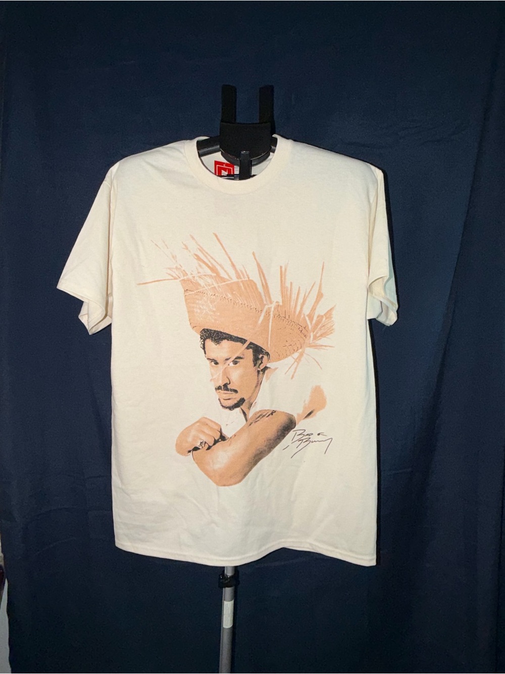 Bad Bunny Graphic Tee – Natural Cream – Size Large